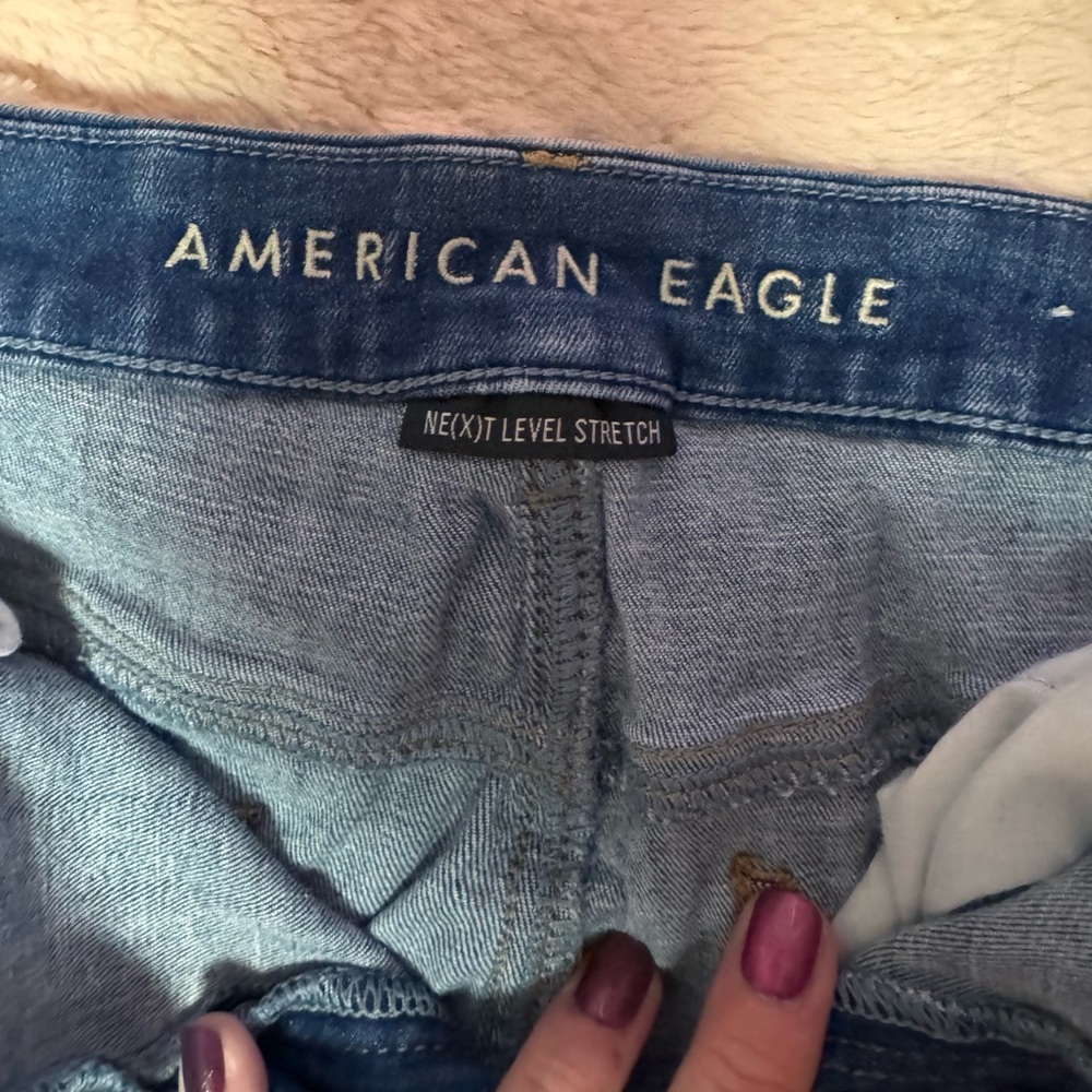 American Eagle Outfitters Light Blue Jeans Curvy Hi Rise Jeggjngs - Picture 2 of 4